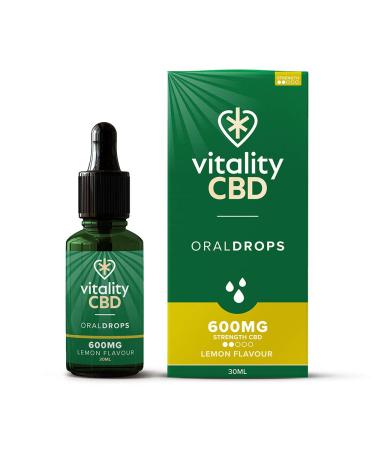 Vitality CBD Oral Drops in hempseed Oil 600 mg Lemon 30ml 600mg Lemon 30ml