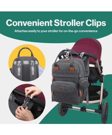 BabbleRoo Dark Grey Baby Diaper Bag/Backpack - Stylish & Functional Diaper Backpack for Parents | International Shipping Available - Buy Online on GoSupps.com