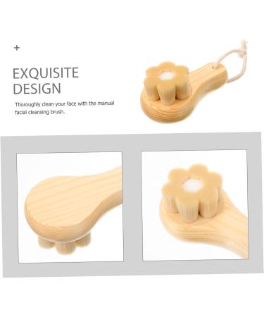 MERRYHAPY Facial Wash Brush with Wooden Handle Face Brush Facial Cleansing Brush Exfoliating Face Scrubber Face Scrubber for Men Facial Exfoliator Face Exfoliator Brush Face Brush - Buy Online on GoSupps.com