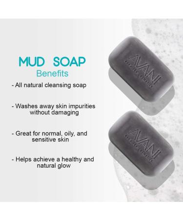 Avani Dead Sea Cosmetics Purifying Mud Soap 3 Pack (13.2 oz) with Vitamins Essential Oils & Plant Extracts | International Shipping Available - Buy Online on GoSupps.com