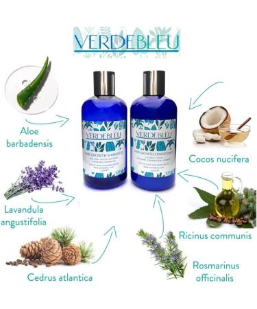 99% Natural Hair Growth SHAMPOO - CASTOR ROSEMARY LAVENDER & CEDARWOOD 250ml by VERDEBLEU No Sulfates Parabens PH Balanced. We Donate 5% of Profits to Save the Rainforests - Buy Online on GoSupps.com