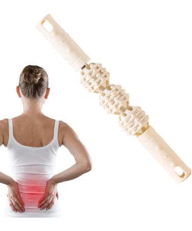 Portable 4-in-1 Flexirolle Massage Scooter | Yoga Roller & Stick Massager for Muscle Relief & Flexibility | Travel-Friendly Therapy Tool - White S - Buy Online on GoSupps.com