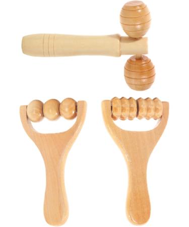 3PC Wood Massage Tools Set - Handheld Scooter for Full Body Muscle Relief | Waist Leg & Hand Massage Devices - Buy Online on GoSupps.com