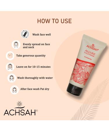 ACHSAH Allure Face Mask - Betalain Pigments & Vitamin K Paraben & Sulfate-Free Refreshing & Resurfacing for All Skin Types - 60g/2.1oz - Buy Online on GoSupps.com