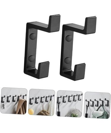 OSALADI 2pcs Up and Down Double Hook 2 Metal Clothes Home Storage Hook Towel Rack Double Fork 8.7x3cm Black - Buy Online on GoSupps.com