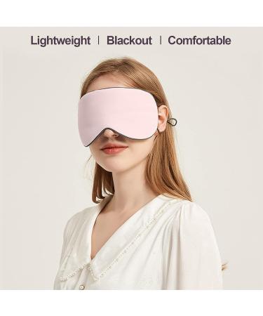 Silk Sleep Mask for Women and Men - Adjustable Double Sided Eye Cover for Travel, Yoga, Nap - Pink/Navy Blue - Buy Online on GoSupps.com