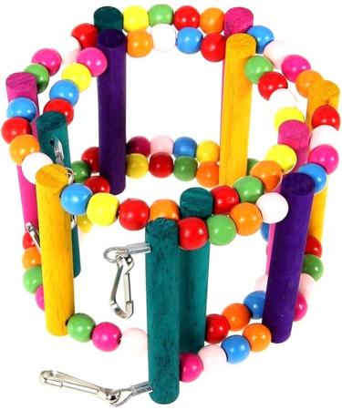 Ladder Bird Toys for Parrots and Small Pets - Wooden Cage Swing & Perch Trainning Toy with 10 Ladders - Buy Online on GoSupps.com