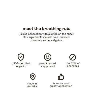 oogiebear Baby Breathing Rub Made with Naturally Soothing Eucalyptus & Rosemary USDA Organic Safe for Babies 3 Months & Older 0.5 Oz Balm - Buy Online on GoSupps.com