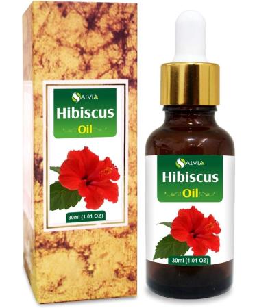 Hibiscus Oil - 100% Natural Therapeutic Essential Oil | Salvia Amber | Uncut Undiluted Cold Pressed (1.01 fl oz) - International Shipping Available - Buy Online on GoSupps.com