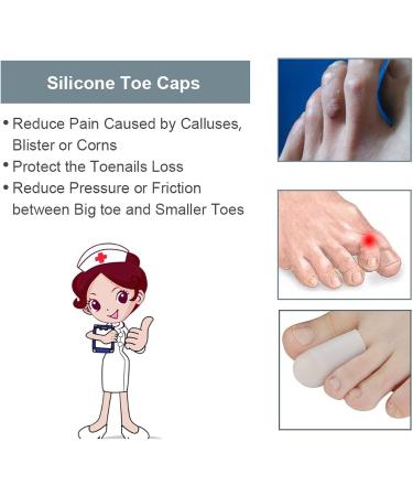 10 Pairs Silicone Toe Caps for Pain Relief | Protects Against Ingrown Toenails Blisters & Calluses for Men & Women - Buy Online on GoSupps.com