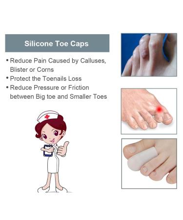 Gel Toe Cap Silicone Protectors - 10 Pairs | Adjustable Pain Relief for Toes and Fingers - Buy Online on GoSupps.com