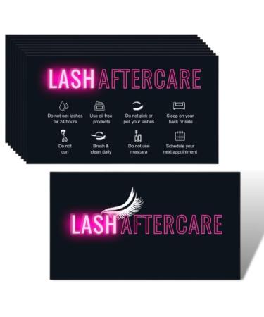 Lash Extension Aftercare Instructions Cards 100 Pack Eyelash After Care Card for Business Client Double Sided Size 3.5 x 2 inches Pink & Black (3.5 * 2 Pink & Black) 3.5x2 Inch (Pack of 100) Pink & Black