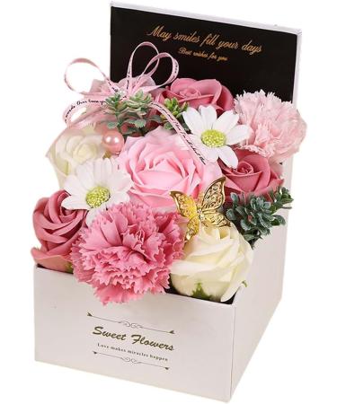 Soap Flower Gift Box - Artificial Flower Bath Soap for Valentine's Day | Perfect Pink Gift - Buy Online on GoSupps.com