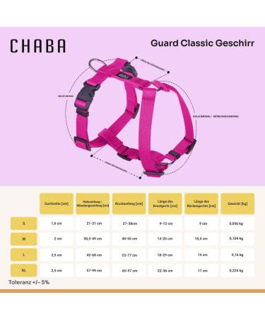 CHABA Medium Dog Harness - Anti-Pull Adjustable & Comfortable Step-In Design for Running - Classic Control Harness in Fuchsia & Pink - Buy Online on GoSupps.com
