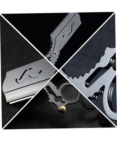 FRCOLOR 2-Pack Manual Hair Grain Knife Holder with Double Ring Flaps - Rustproof Steel Small Hair Shears & Scissors for Barbers - 15.2x5.5cm - Buy Online on GoSupps.com