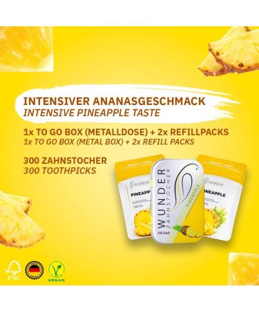 Miracle Toothpick Set - Sugar-Free Vegan Pineapple-Flavored Toothpicks for Fresh Breath & Smoking Cessation - Plastic-Free Chewing Gum Alternative - Buy Online on GoSupps.com