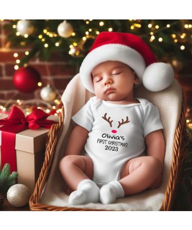 My First Christmas Personalised Baby Grow | Unisex 3-6 Months | 1st Xmas Gift Vest for Boys and Girls - Buy Online on GoSupps.com