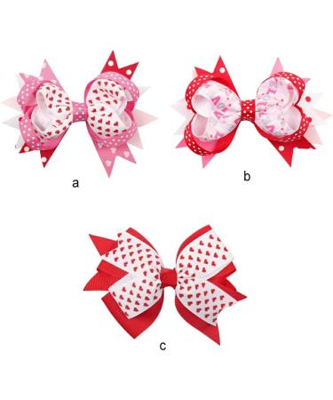 CLSSLVVBN Girls Bow Hair Clip Double Layer Pins Heart Shape Hairgrip Decoration Styling Hairband Headwear Party Favors Daily Wear Forked Tail Pink - Buy Online on GoSupps.com