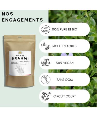 ESSENTIOIL Brahmi Hair Powder - 100% Natural - Strengthens the hair fiber Prevents dandruff. Scalp care all hair types - 100g - French Brand - Buy Online on GoSupps.com
