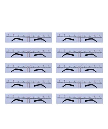 Professional Eyebrow Measurement Position Ruler Guide Device Achieve Balanced Brow Makeup Measure Stencil 10 Pack Eyebrow Ruler Template Measurement Tool Beauty Salon Eyebrow Ruler Eyebrow