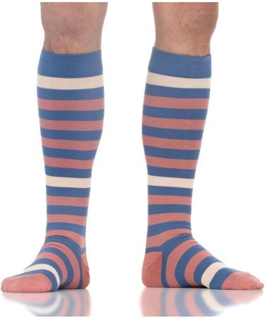 Shop VIM & VIGR Nylon 20-30 mmHg Compression Socks Midnight & Rust Thick Stripe | International Shipping Available - Buy Online on GoSupps.com