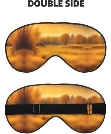 Autumn Golden Grass Night Blackout Eyeshade - Comfortable Elastic Strap for Travel Naps & Relaxation | International Shipping Available - Buy Online on GoSupps.com