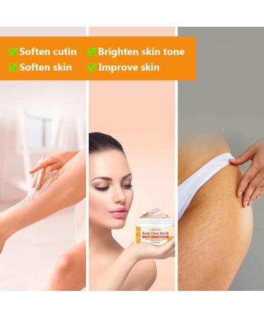 Orange Vitamin C Body Scrub for Face and Body Deep Exfoliating Moisturizing Smoothing & Softening Strawberry Skin for Men and Women - Buy Online on GoSupps.com