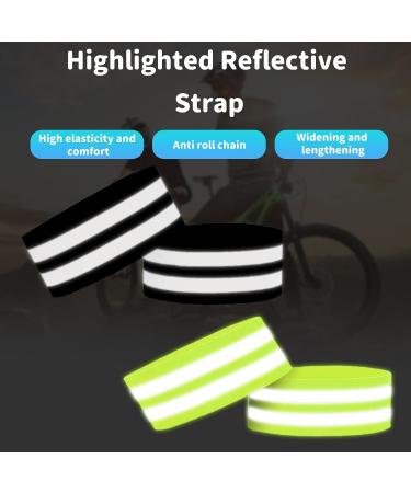 Simsky Reflective Ligaments - 4-Piece Elastic Reflector Strap Set with Velcro Fastener | Ideal for Jogging Biking Hiking & Motorcycling (Green & Black) - Buy Online on GoSupps.com