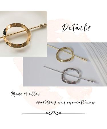 Brinie Gold Hair Bun Cuff Sticks - Vintage Hair Holder & Pins for Women and Girls (2 Pack) - Buy Online on GoSupps.com