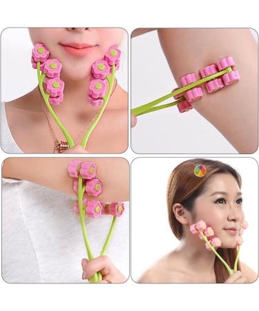 Face Roller Massager V - Jaw Shaped Skin Tightening & Rejuvenation Tool | Double Clips Facial Roller (Pink) for Beautiful Skin - Buy Online on GoSupps.com