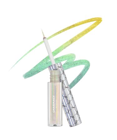 CHARMACY Chameleon Liquid Eyeliner Intense Shifting Colored Eyeliner Waterproof Eyeliner Liquid Gold Glitter Eyeliner High Pigmented Smudge Proof Formula Ultra-Fine Tip PALE YELLOW GOLD 907 #907 PALE YELLOW GOLD