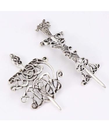 Solustre 2Pcs Celtic Hairpin - Vintage Viking Hair Clips & Alloy Jewelry Accessory - Buy Online on GoSupps.com