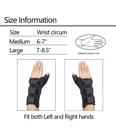 Wrist Brace with Thumb Spica Splint - Relief for De Quervain's Arthritis Carpal Tunnel & More | Left-M (6-7 - Buy Online on GoSupps.com