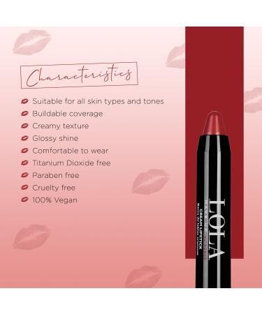 LOLA MAKE UP BY PERSE Chubby Cream Lipstick - 003 Pomegranate | International Shipping Available - Buy Online on GoSupps.com