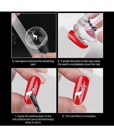 Ignire French Tip Nail Stamp 2 Pc Nail Art Stamper Kit Clear Silicone Nail Stamping Jelly Stamper For Long & Short Nails with Scraper Nail Stamper Kit for French Manicure Home DIY Nail Salon - Buy Online on GoSupps.com