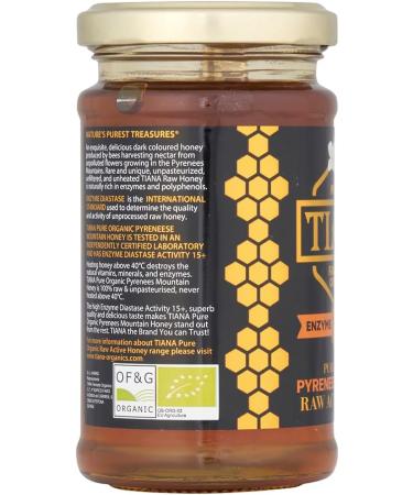 TIANA Pure Organic Raw Unpasteurised Pyrenees Mountain Honey Enzyme Diastase Activity 15+ 250g (Pack of 2) - Buy Online on GoSupps.com