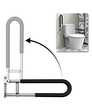 23.6inch Toilet Grab Bar Fold Down Grab Bar Support Flip-Up Handicap Grab Bar Rail Wall Mounted Bathroom Shower Safety for Disabled erly