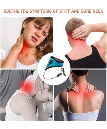 USB Neck Heat Pad Electric Neck Warmer Collar - Pain Relief & Therapy with Adjustable Temperature - Cyan - for Women Men Elder - Buy Online on GoSupps.com