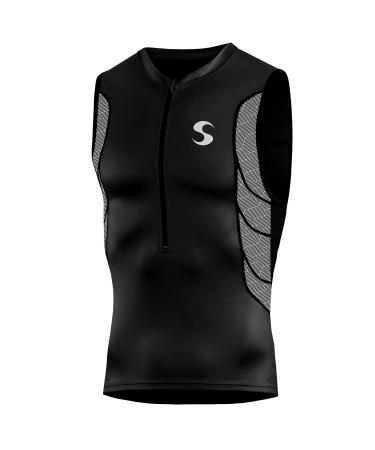 Synergy Men's Elite Tri Tank Top Singlet Black/White Large