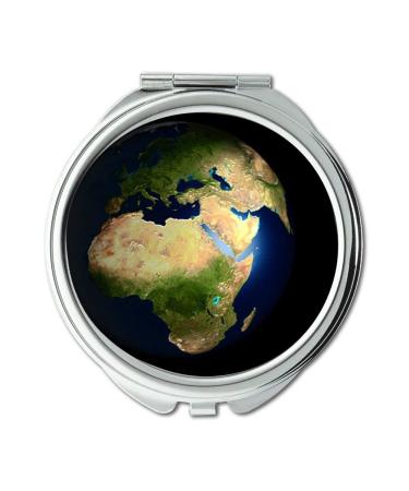 YENDOSTEEN Mirror flat earth makeup mirror Earth Globe World Planet Universe Continents makeup mirrors pocket mirror portable mirror