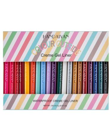 RUSTOO 20Pcs Colorful Professional Makeup Eye Liner, Gel Eyeliner Pencil Set Long Lasting Waterproof Eye Makeup Eyeliners for Women