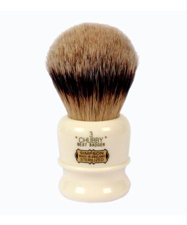 Simpsons Shaving Brushes Badger Shaving Brush-Simpsons Chubby 3" Best Badger Solid Color Standard