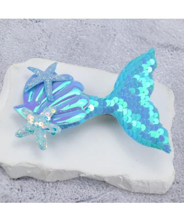 Mermaid Hairclip Set for Girls & Women - Sky Blue, Sequin Hair Accessories for Pool/Beach Parties - Buy Online on GoSupps.com