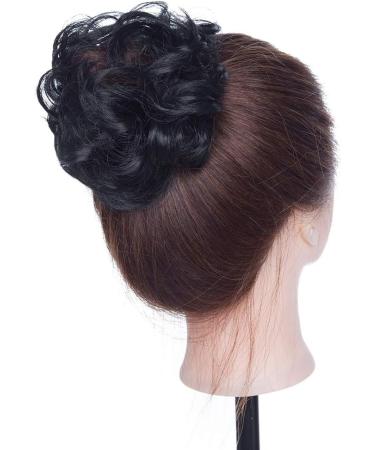 Women Messy Hair Scrunchy Scrunchie Bun Up Do Hair Piece Hair Ribbon Ponytail Hair Extensions Wavy Messy Natural Black - Buy Online on GoSupps.com