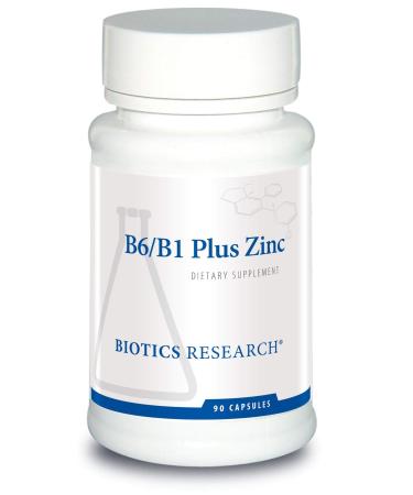 BIOTICS Research B6 B1 Plus Zinc Supplies Active Forms of B Vitamins. 5mg of Highly bioavailable Form of zinc. Aids in Activity of Over 300 Different zinc Dependent enzymes 90 Caps