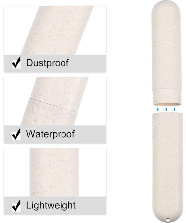 VOCOSTE Traveling Toothbrush Holder Case - Portable PP Toothbrush Storage for Travel & Business - Beige 8.07 x 1.22 x 0.83 inches - Buy Online on GoSupps.com