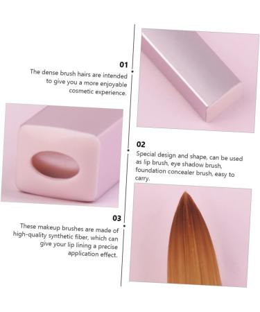 Housoutil 1pc Lip Brush Mini Wand Makeup Double Ended Makeup Brush Lip Pride Fascinators Eyeshadow Cosmetics Dedicated Aluminum Tube Pink - Buy Online on GoSupps.com