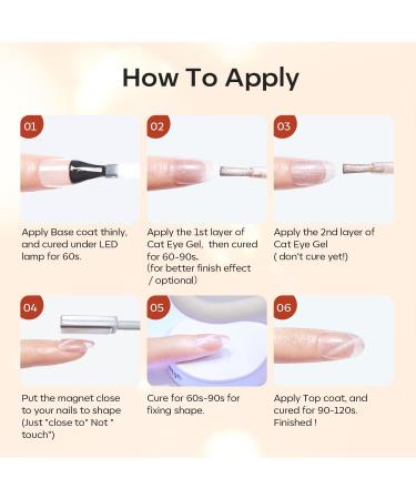 Modelones Cat Eye Gel Nail Polish Set 6 Colors Holographic Orange Brown Nude Gel Polish Glitter 9D Magnetic Gel Polish Autumn Gel Polish with Magnet Nail Art DIY Salon For Women - Buy Online on GoSupps.com