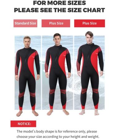 Yueta Men's 3MM Neoprene Full Body Wetsuit - Large Red - Buy Online on GoSupps.com