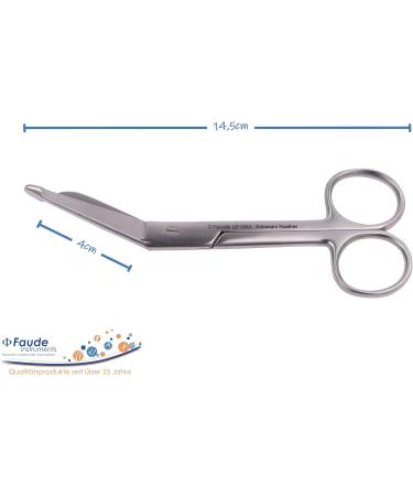 High-Quality Faude Bandage Scissors - Stainless Steel Lister Style for Bandages Plasters & Clothes (14.5cm) - International Shipping Available - Buy Online on GoSupps.com